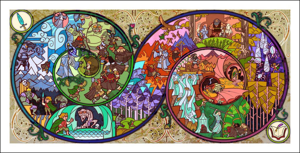 Vitrais inspirados em Senhor dos Aneis Hobbit Tolkien 8
