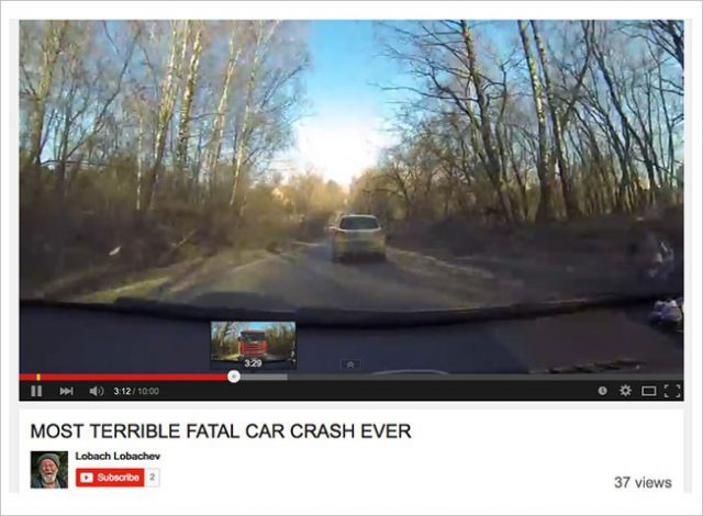"Batida fatal" no Youtube só mostra acidente se você avançar o vídeo! 2