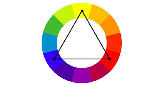 Diagrama triádico:
Combinação em que se utilizam três
cores equidistantes no círculo cromático;
Proporciona um alto contraste