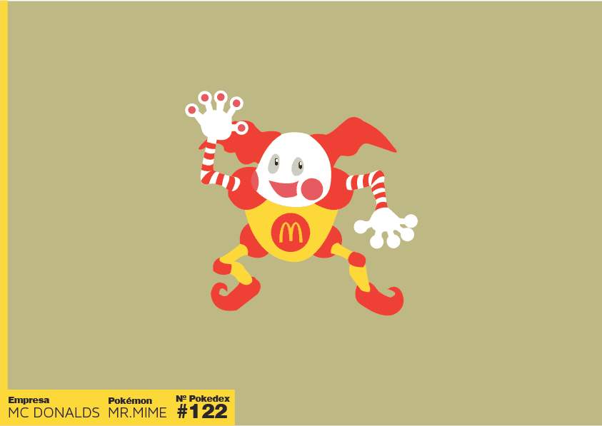 Mr Mime com roupa do Ronald McDonald