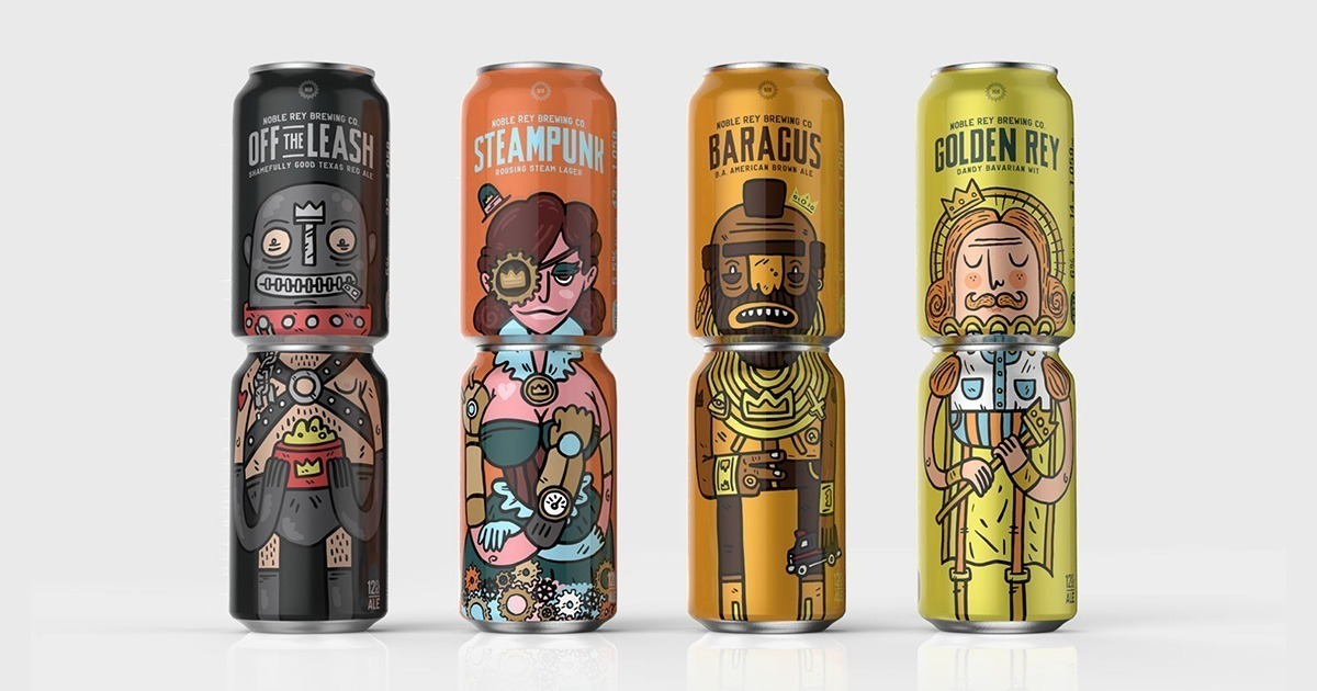 O design de embalagem glorioso da Noble Rey Brewery! 1