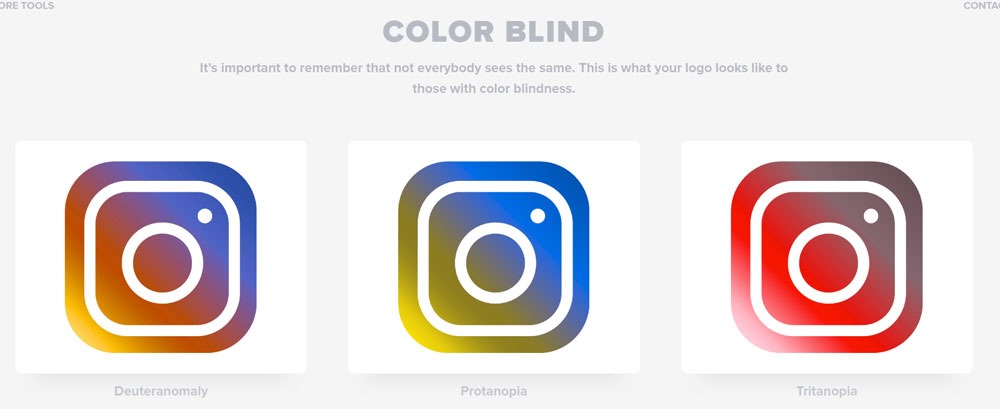 Teste de daltonismo do logo do Instagram