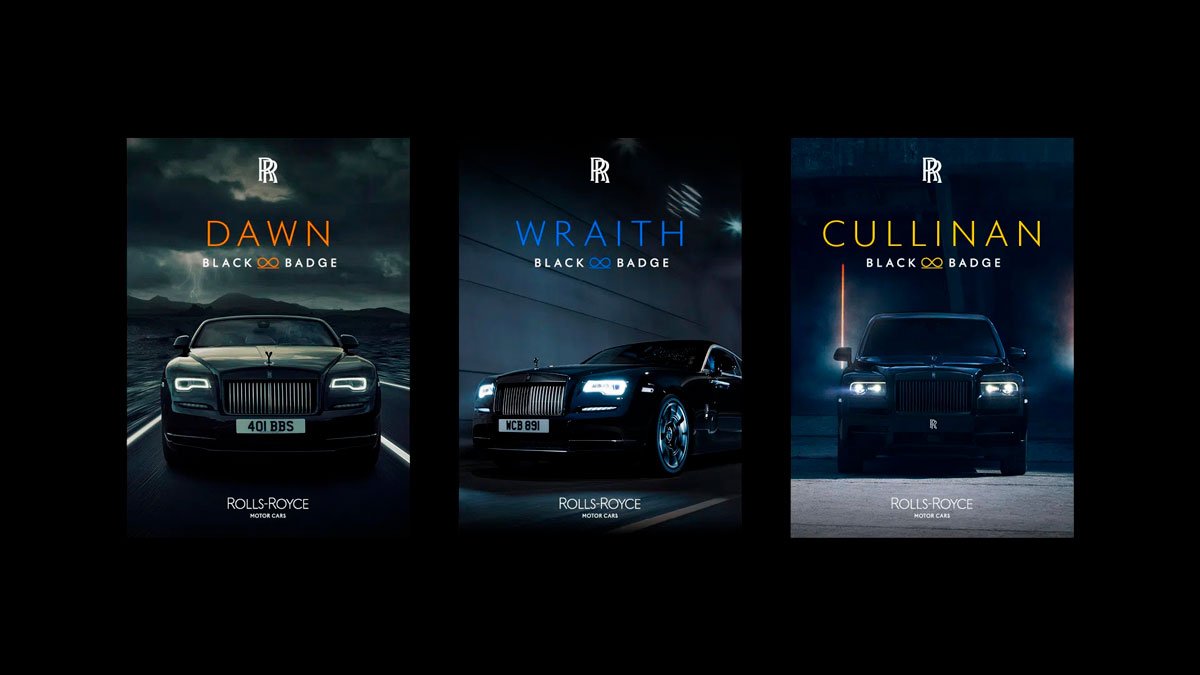 Cartazes com a nova identidade visual da Rolls-Royce